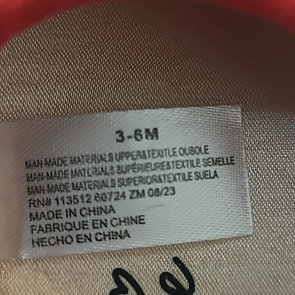 DISNEY‎ Minnie Mouse Bow Red Glitter Infant Crib Shoes - Size 3-6M